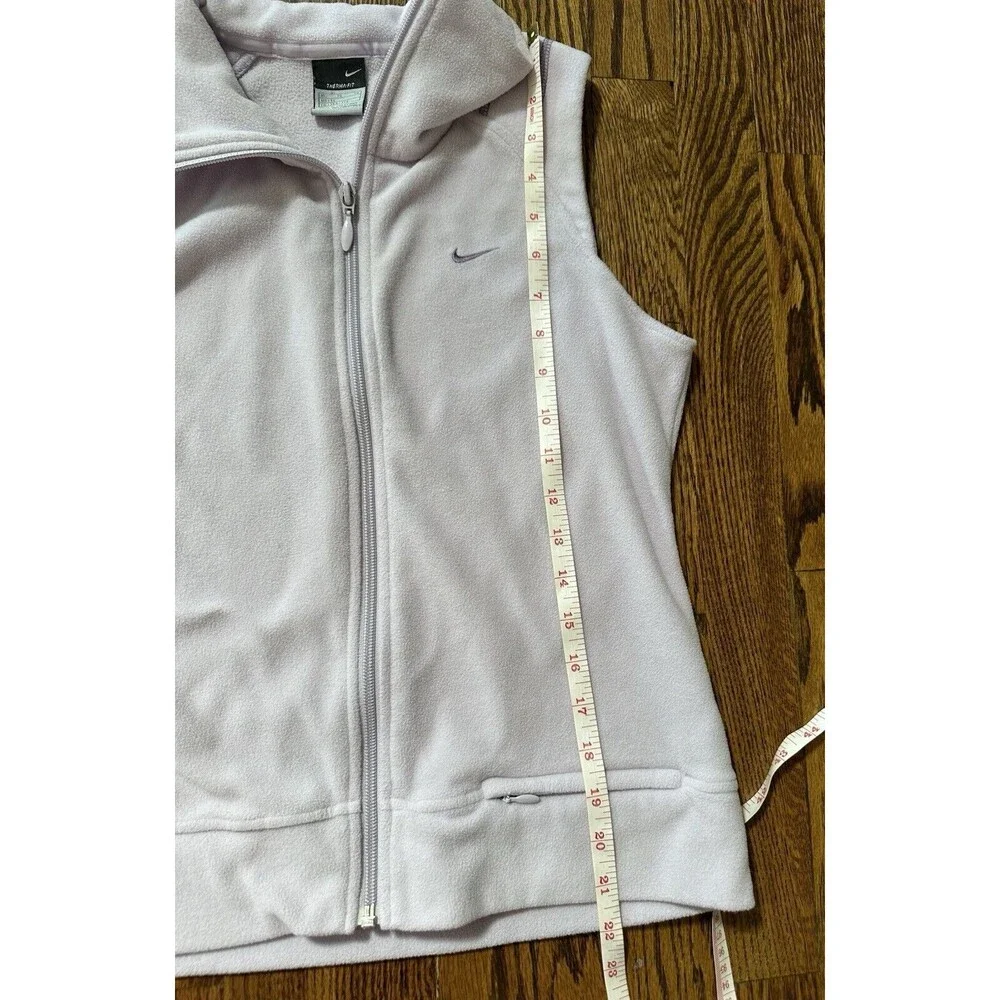 NIKE Girls ThermaFit Fleece Vest Size XL‎ Full Zip Light Purple Zip Pockets EUC